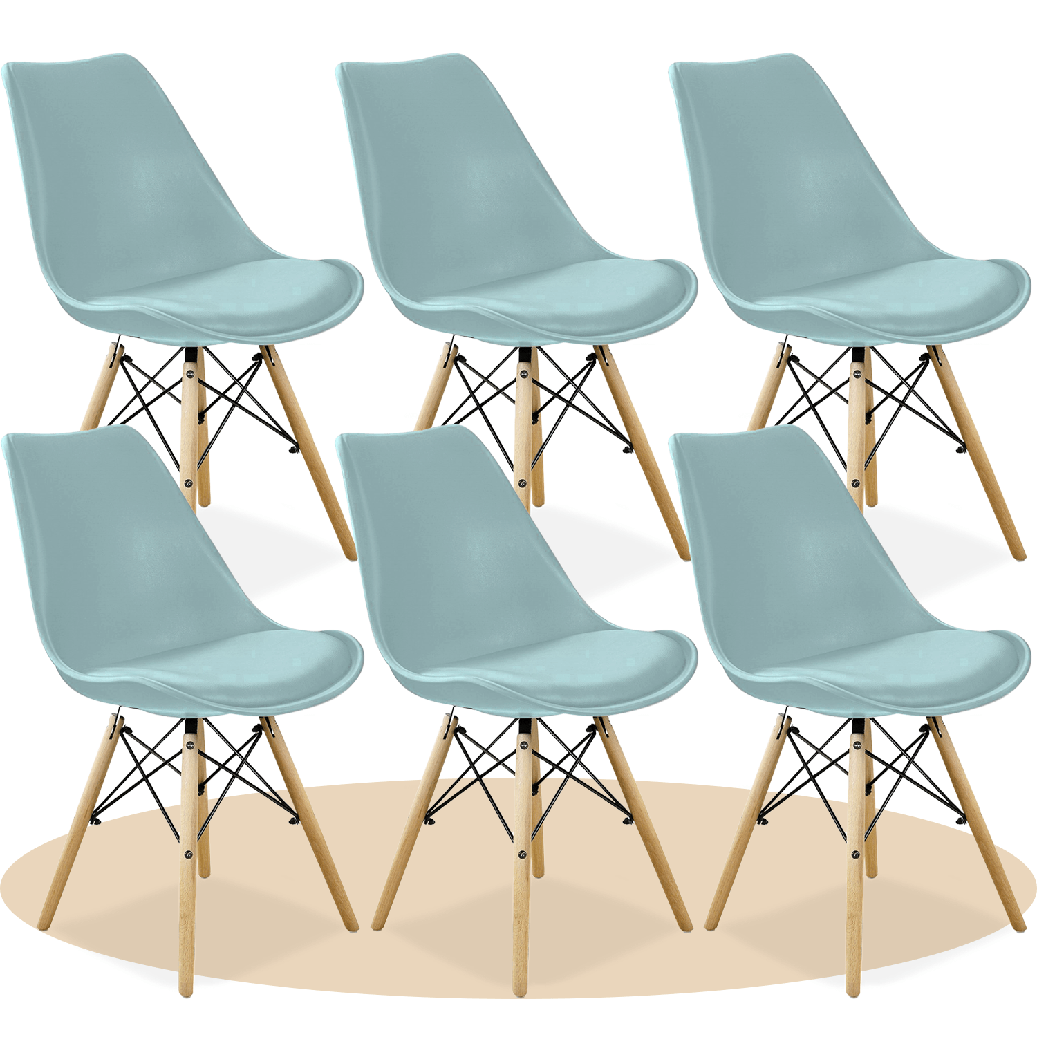 Sillas para Comedor, Sillas para Cocina con Asiento Blando, Tapizado y Patas Resistentes de Madera de Haya, Sillas Nórdicas Minimalistas, 49.5 x 44 x 79.5 cm