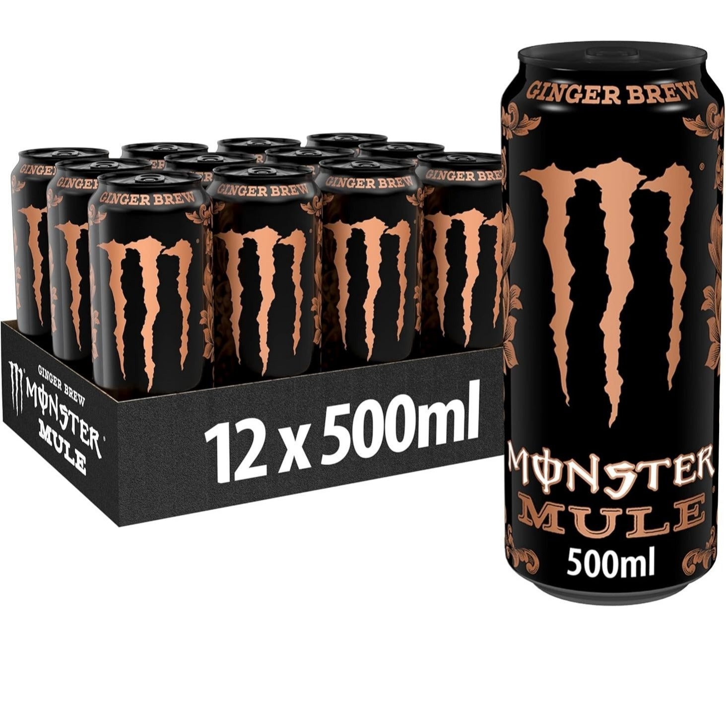 MONSTER ENERGY Bebida Energética, Refresco Energético, Pack 12/24 Latas de 500ml