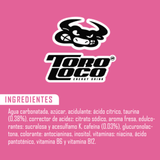Toro Loco Bebida Energética Sabor Fresa, Bebida Energética para Gamers, 12 Latas de 500ml