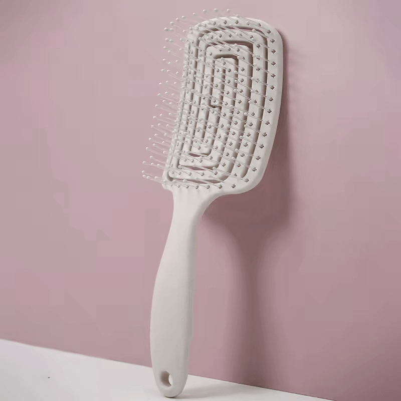 Cepillo Desenredante Curvo para Todo Tipo de Cabello, Peine Desenredante sin Dolor, Anti tirones, Antifrizz, Peine para el Cabello de Diseño Hueco, Mango Ergonómico, Fácil Uso en Húmedo y Seco