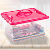 Caja de Almacenamiento Multiuso Plástico, Cierre a Pesión, Contenedor para Almacenar, A prueba de Polvo, Gran Capacidad de 12L, 34 x 27 x 18 cm