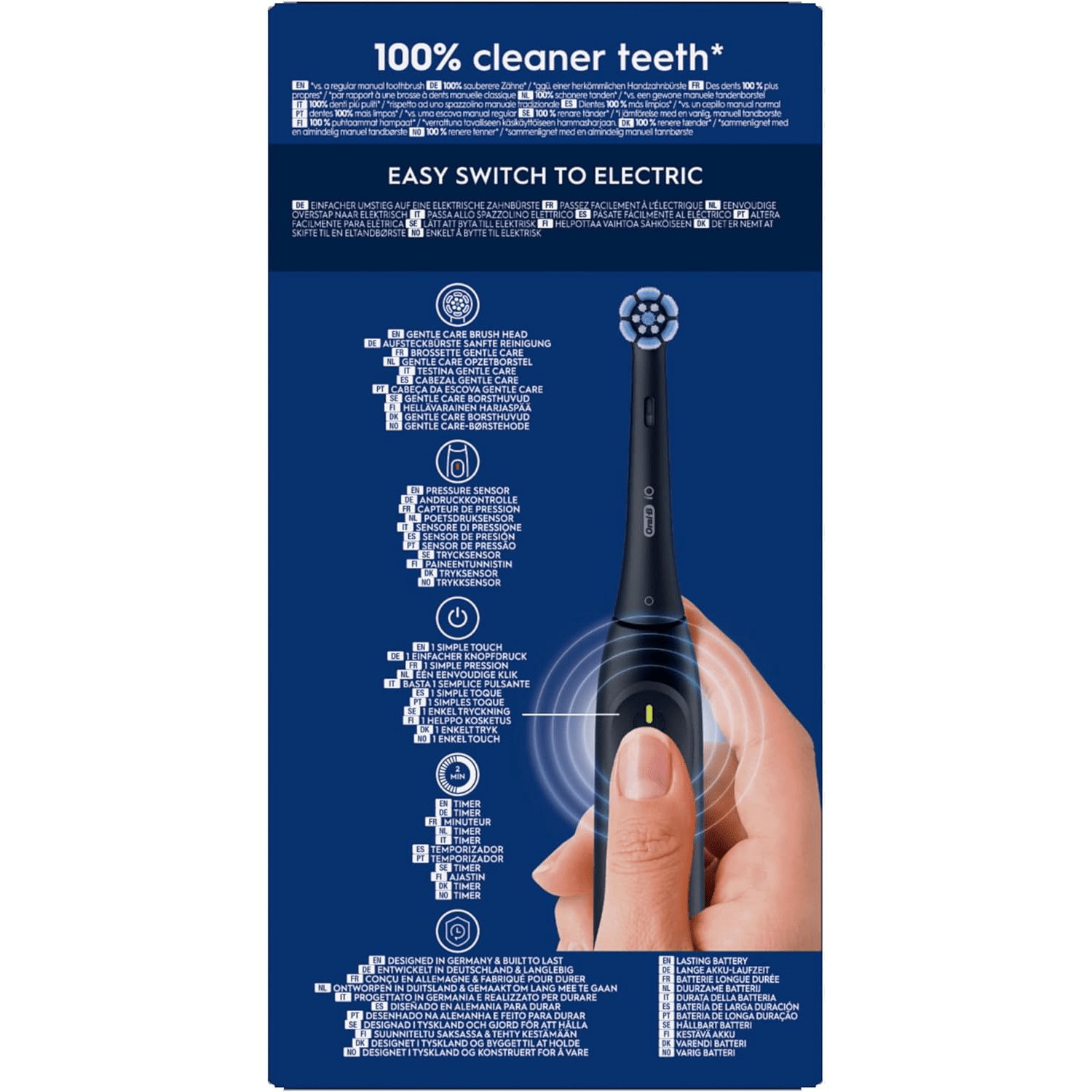 Oral-B iO Series 2 Cepillo de Dientes Eléctrico, Limpieza Profunda para Prevenir el Sarro, Sensor de Presión, 3 Modos de Limpieza, Larga Duración