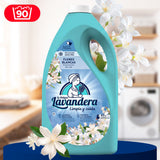 La Antigua Lavandera Detergente Líquido Flores Blancas, para Lavado y Cuidado de la Ropa, Ayuda a Mantener los Colores y la Suavidad con Agradable Aroma Floral, 90 Lavados