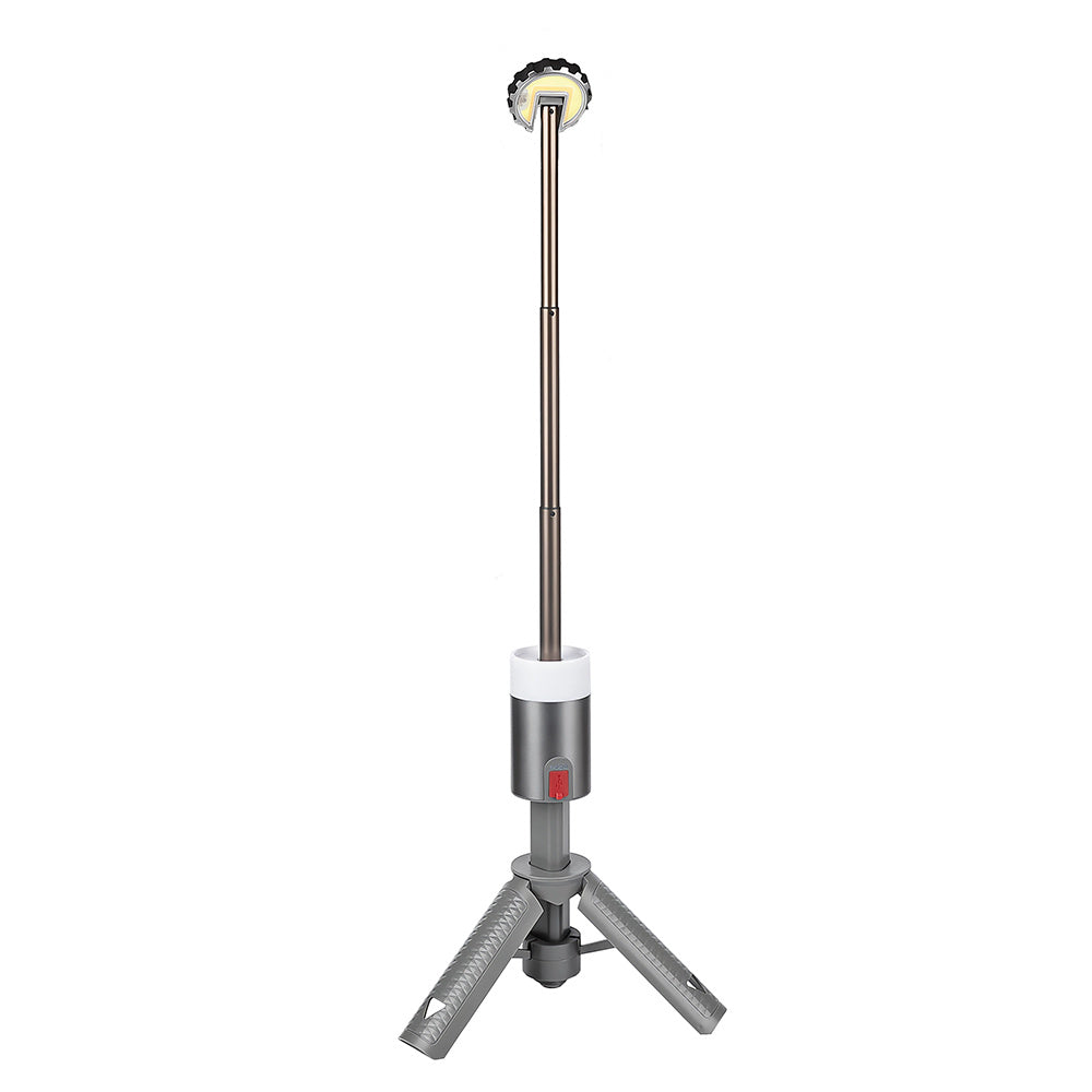 Linterna Campamento Telescópica y Recargable, Varios niveles de Luz y Color, Plástico ABS y Aluminio, Mando a distancia, Bombilla COB + RGB, Batería: 2 x 3.000 mAh, Medidas: 7 x 7 x 31-113,5 cm