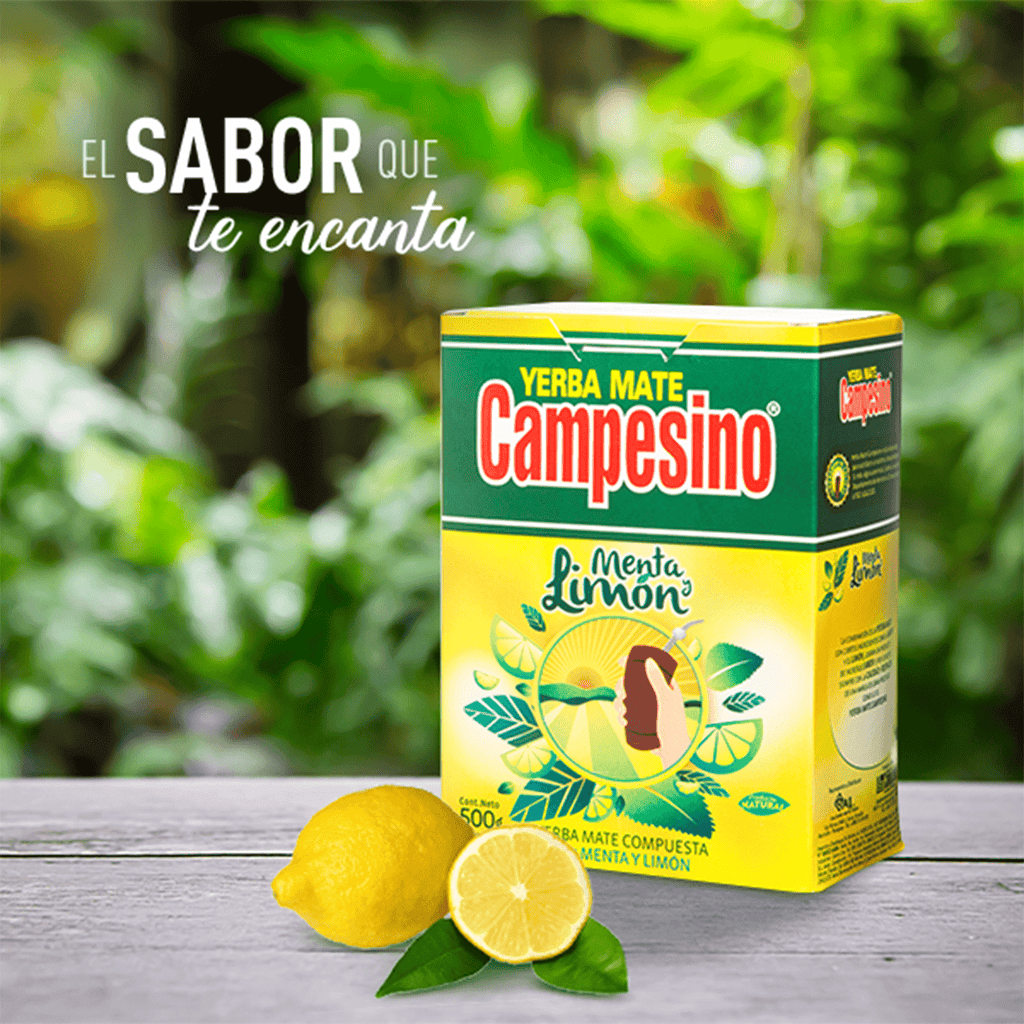 Campesino Yerba Mate, Yerbas para Mate con Sabor a Menta y Limón, Té Rico en Vitaminas y Minerales Esenciales, Origen de Paraguay, 500g por Paquete