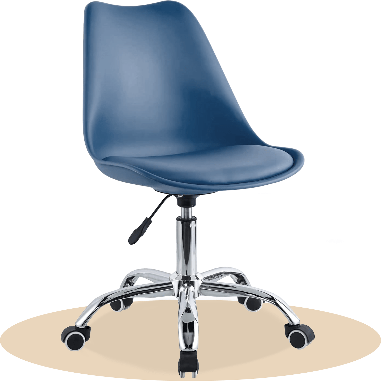 Silla Escritorio Ergonómica con Ruedas, Silla Oficina Giratoria con Altura Ajustable, Acolchada, Estilo Nórdico, Ideal para Estudio y Oficina