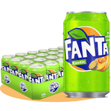 Fanta Exotic, Refresco con Sabor a Naranja, Melocotón y Fruta de la Pasión, Pack Ahorro de 24 Latas de 330ml