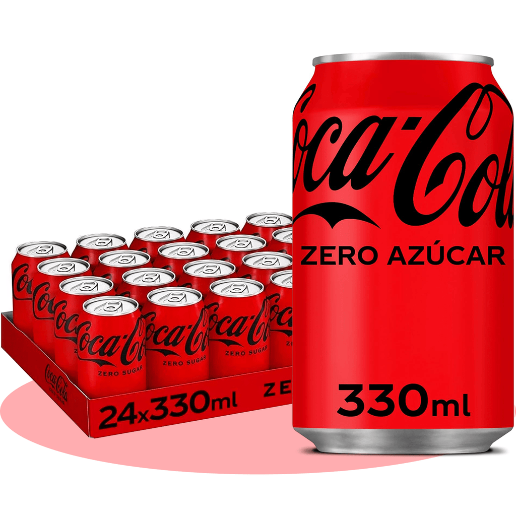Coca-Cola Zero Azúcar, Refresco de Cola sin Azúcar y sin Calorías, Pack de 24 Latas de 330ml