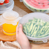 6 Tapas Elasticas Alimentos Varios Tamaños, Mantiene Comida Fresca, Reutilizable y Fácil de Limpiar, Apto para Microondas, Nevera y Lavavajillas, Hecho de Silicona Resistente, Incluye 6 Tapas