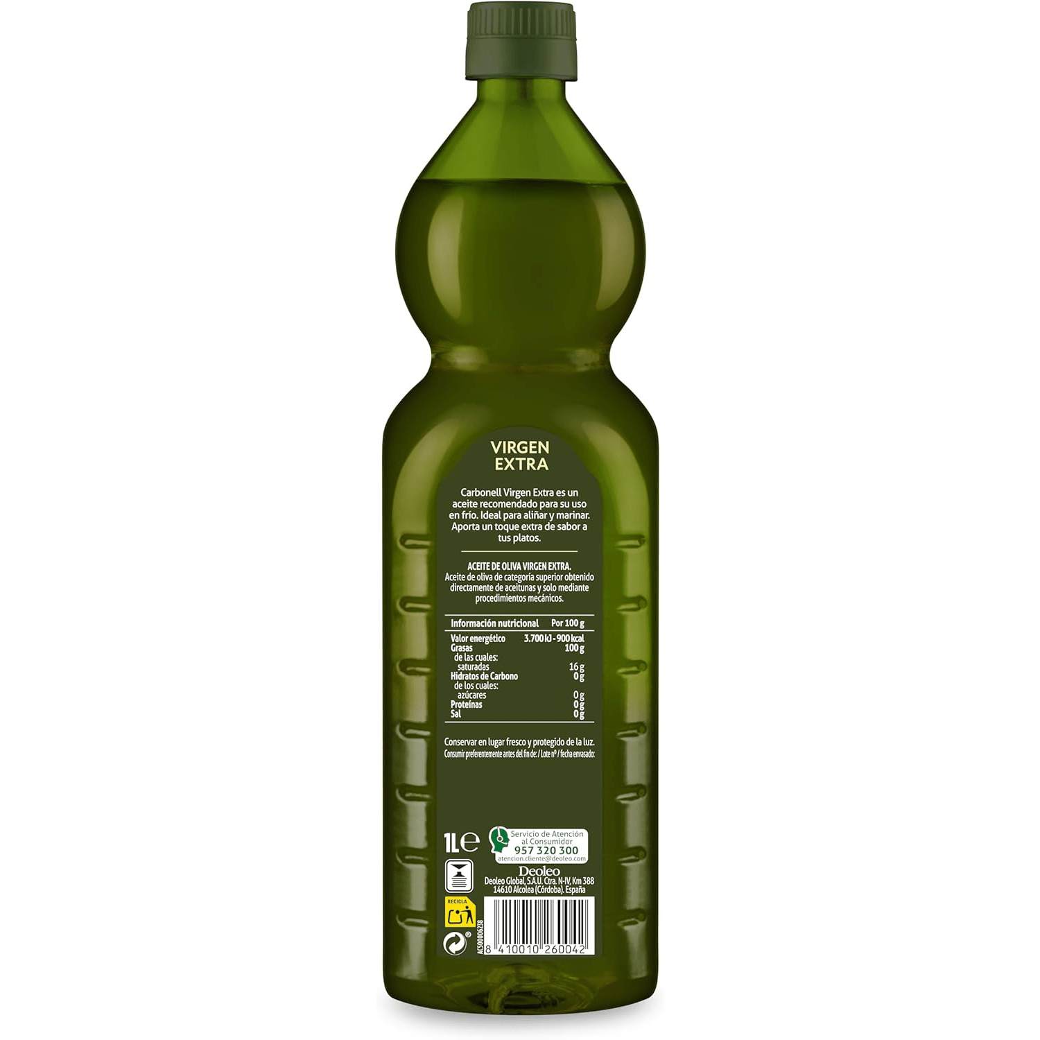 Carbonell Aceite de Oliva Virgen Extra, para Uso en Fríos, Ensaladas y Tostas, Frituras y Horneados, 1L