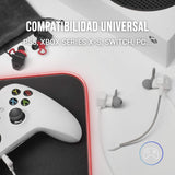 Mars Gaming MIHX, In-Ear con Dual Driver 10mm + HAPTIC Sense, Sonido Envolvente con Graves Potenciados, Micrófono Extraíble y Fijo, Control de Volumen y Mute, Compatibilidad Total, Blanco