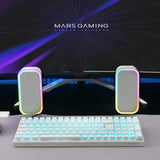 Mars Gaming MS-OM, Altavoces Gaming 20W, Iluminación Dinámica RGB, Altavoces Bluetooth 5.3 + AUX-IN, Caja de Control de Volumen, Chipset DSP Personalizado, Compatibilidad Universal, Blanco