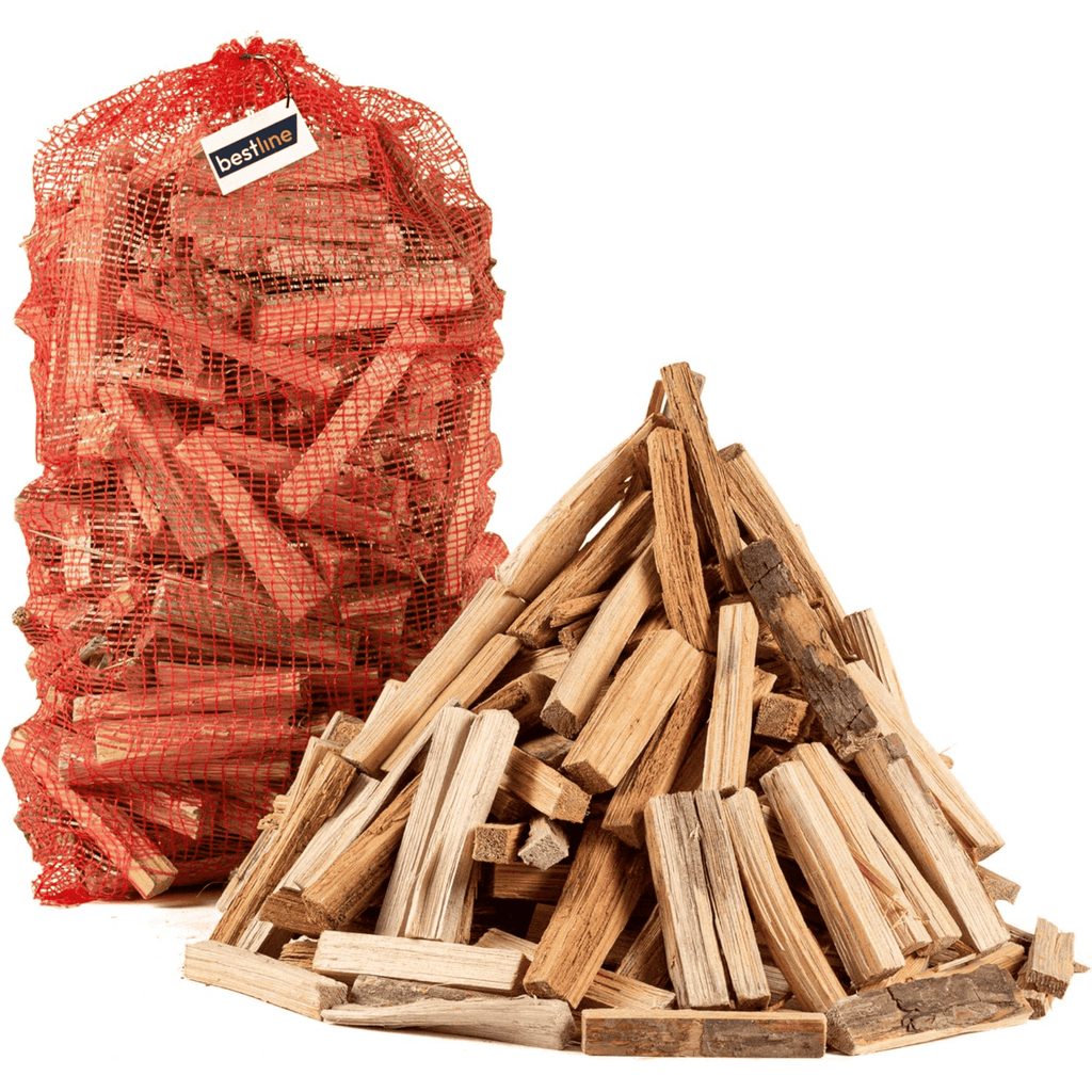 Leña para Estufas Seca de Encina Cortada en Troncos Medianos, Leña Chimenea. Astillas de Madera de Pino, Madera Seca Natural para Barbacoa, Chimenea, Caldera y Estufa