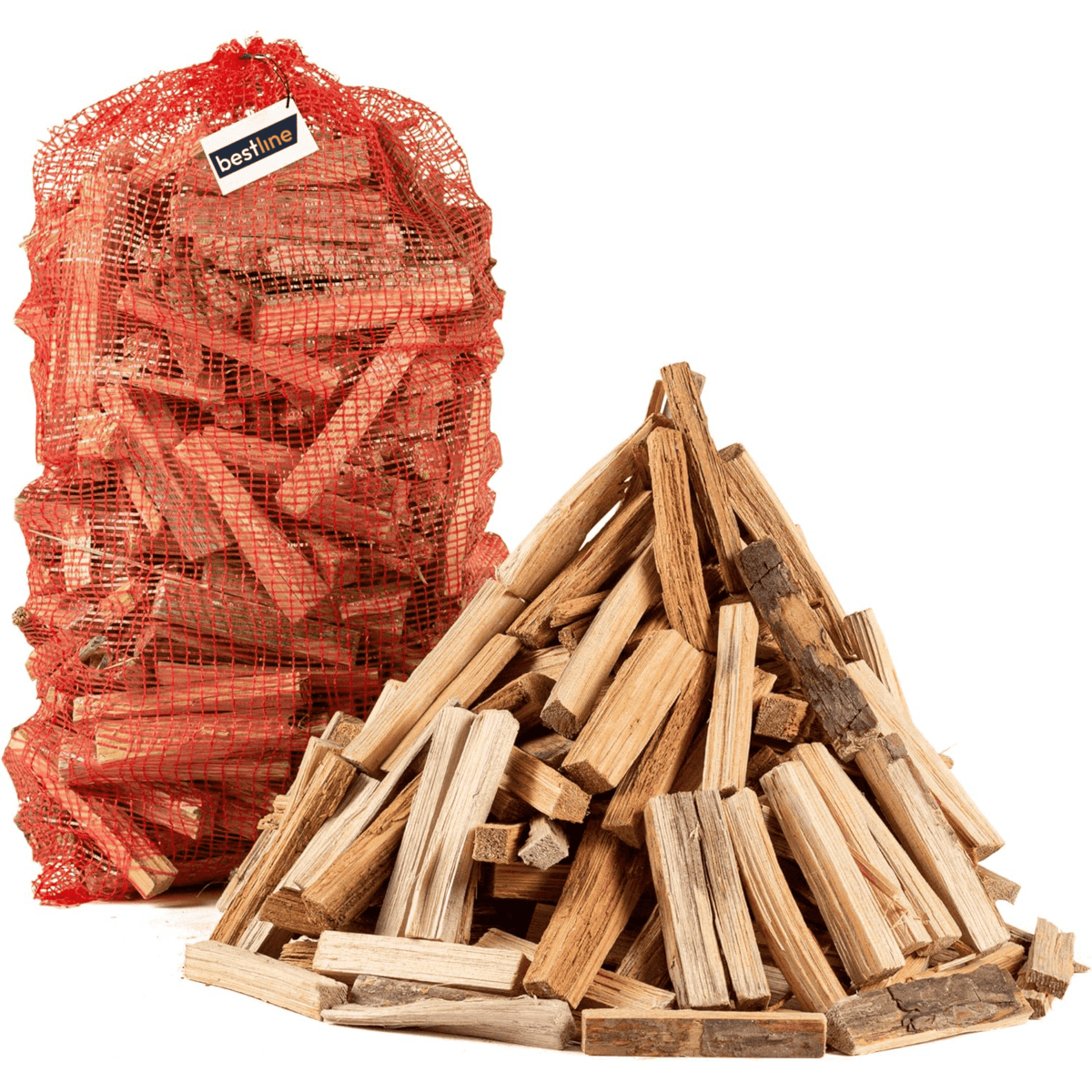 Leña para Estufas Seca de Encina Cortada en Troncos Medianos, Leña Chimenea. Astillas de Madera de Pino, Madera Seca Natural para Barbacoa, Chimenea, Caldera y Estufa