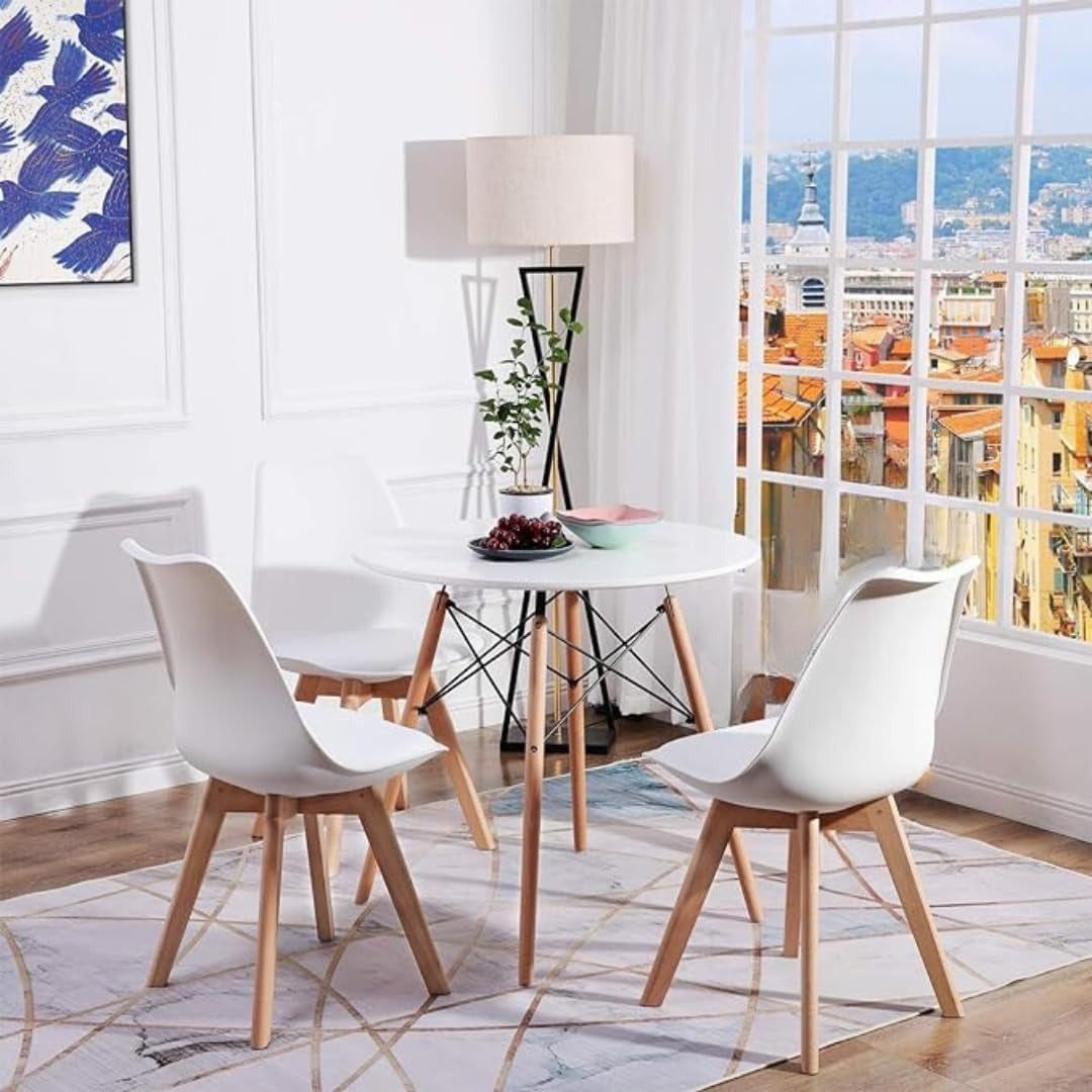 Sillas para Comedor, Sillas de Cocina con Asiento Blando, Tapizado y Patas Resistentes de Madera de Haya