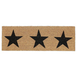 Felpudo Antideslizante para Entrada, Alfombra de Puerta Decorativa con Diseño de Estrellas, Ideal para Hogar y Recibidor, Beige y Negro, 75 x 25 x 1.5 cm