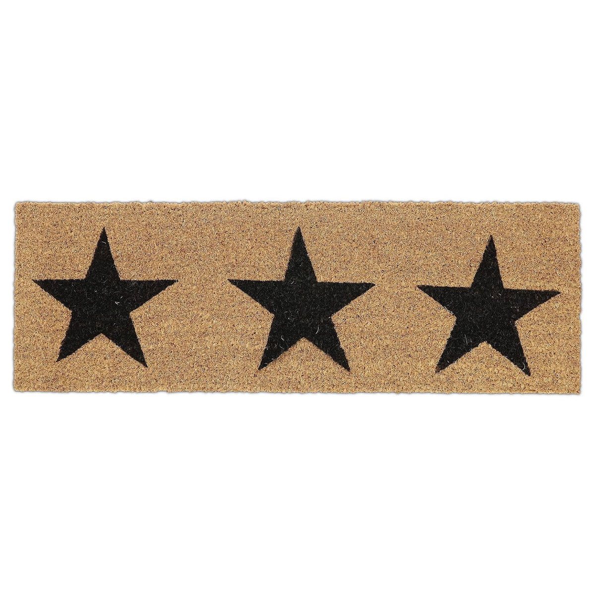 Felpudo Antideslizante para Entrada, Alfombra de Puerta Decorativa con Diseño de Estrellas, Ideal para Hogar y Recibidor, Beige y Negro, 75 x 25 x 1.5 cm