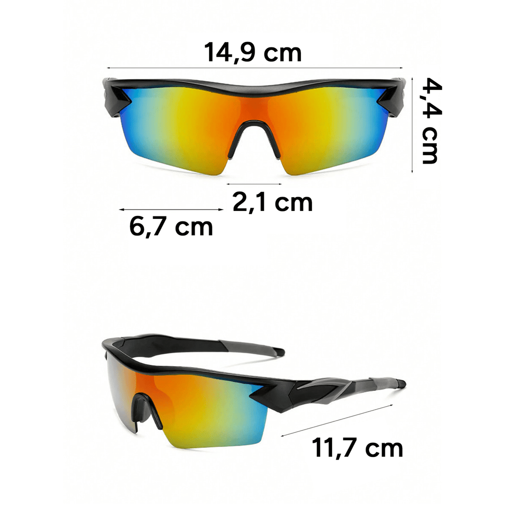 Pack 2 Gafas Ciclismo, Gafas de Sol Deportivas Unisex con Media Montura, Gafas De Sol Polarizados con Máxima Claridad y Protección UV, Minimiza el Deslumbramiento, Resalta los Colores y Brinda a tus Ojos Protección UV, Ideales para Deporte, Conducir