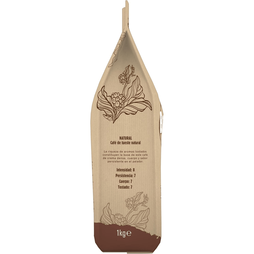 Nestlé Bonka Café Grano Tostado Natural, Suave Aroma a Tostado, Equilibrado en Intensidad, Cuerpo y Persistencia en Paladar, Ideal para Máquina de Café Espresso, 1Kg