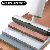 Mopa para Paredes y Techos, Mopa de Limpieza Giratoria 360, Mopa de Limpieza Suelo, Paredes, Techos, Muebles y Ventanas. Llega a Cualquier Rincón, Función Autoescurrido, Color Blanco, Incluye 2 Esponjas, Medidas Cabezal: 32 x 5 cm, Mango: 132 cm