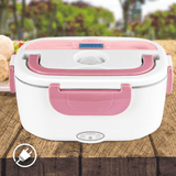 Caja Termica Portatil con 2 Compartimentos, Lonchera Electrica con Asa de Transporte, 1L de Capacidad, Calienta en Pocos Minutos, Enchufe para Casa Incluido, Espacio para Cubiertos con Cuchara Incluida, Fácil Limpieza