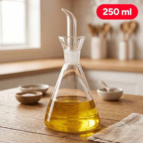 Aceitera Antigoteo de Vidrio Resistente, Dispensador de Boquilla Única Sin Goteo, Ideal para Aceite, Vinagre, Aderezos