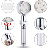 Cabezal de Ducha, Con Regulador de Caudal, Cabezal 360°, Luz Led por Presión de Agua, Cambia de Color con la Temperatura, Botón de Stop, Ahorrador de agua, Filtro Anti-cal y Filtro de Impurezas, Fácil de Instalar
