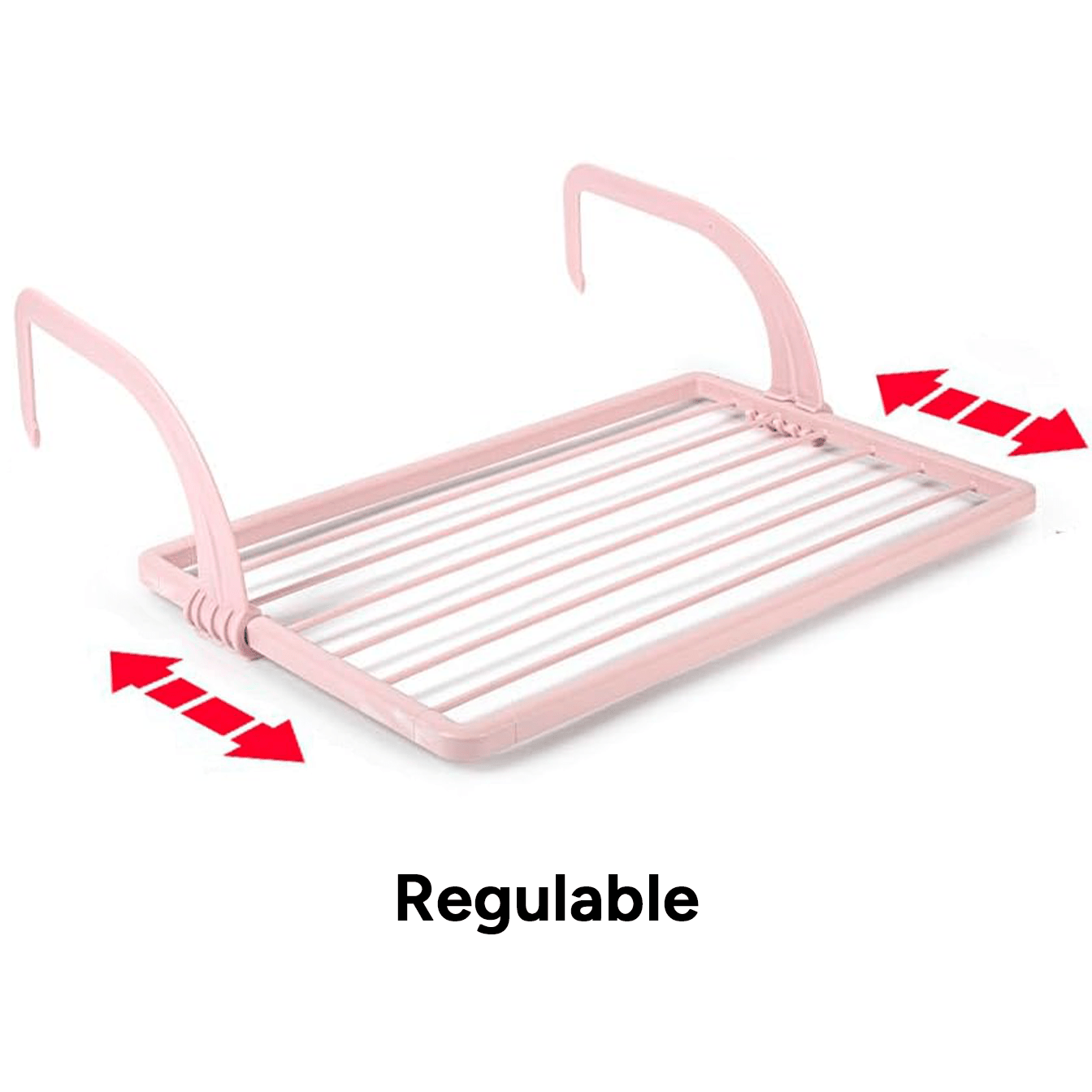 Tendedero Balcón con Superficie de Tendido de 3m, para Balcones y Radiadores, Resistente la Intemperie, 55 x 33,5cm