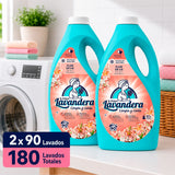 La Antigua Lavandera Detergente Líquido para Ropa, Aroma Flor de Lis, Pack de 2 Botellas de 90 Lavados Cada Una, 180 Lavados en Total