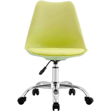 Silla Escritorio Ergonómica con Ruedas, Silla Oficina Giratoria con Altura Ajustable, Acolchada, Estilo Nórdico, Ideal para Estudio y Oficina