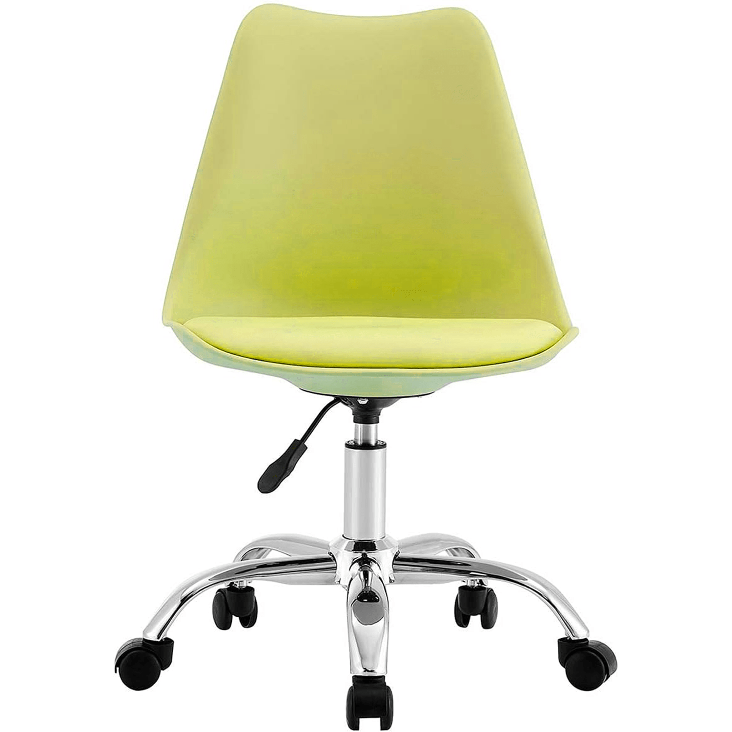 Silla Escritorio Ergonómica con Ruedas, Silla Oficina Giratoria con Altura Ajustable, Acolchada, Estilo Nórdico, Ideal para Estudio y Oficina