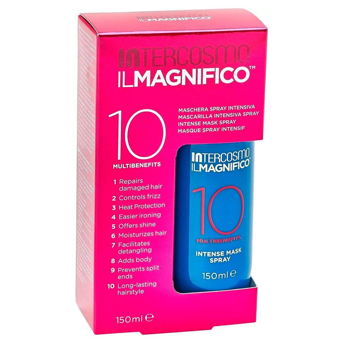 Intercosmo Il Magnifico 10 en 1, Mascarilla Capilar en Spray Sin Aclarado, Ayuda a Reparar, Desenredar, Controlar el Encrespamiento y Proteger del Calor, 150 ml