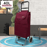 Carro Compra Plegable, Carro Plegable con Ruedas, Gran Capacidad de 40 Litros, 2 Ruedas Grandes Resistentes y Estables, Bolsa Desmontable Facilita Carga y Descarga de tus Compras, Fácil de Limpiar, Alto: 94 cm x Largo: 36 cm x Profundo: 27 cm