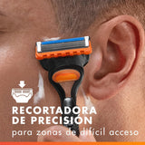 Gillette 8 Cuchillas de Afeitar Hombre, 8 Cuchillas de Recambio Gilette Fusion 5, Hojas Afiladas Aptas para Piel Normal