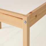 Mesa para Niños con 2 Sillas, Hechas de Pino Macizo, Superficie Laminada Blanca Fácil de Limpiar, Ideal para Espacios Reducidos