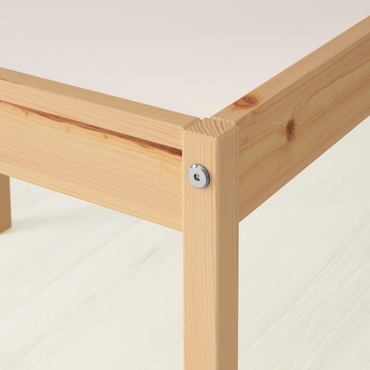 Mesa para Niños con 2 Sillas, Hechas de Pino Macizo, Superficie Laminada Blanca Fácil de Limpiar, Ideal para Espacios Reducidos