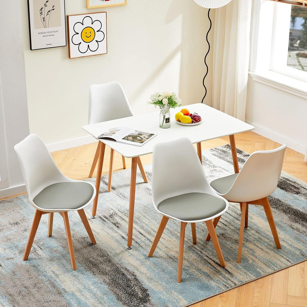1/2/4/6 Unidad Sillas para Comedor, Sillas para Cocina con Asiento Blando, Tapizado y Patas Resistentes de Madera de Haya, Sillas Nórdicas