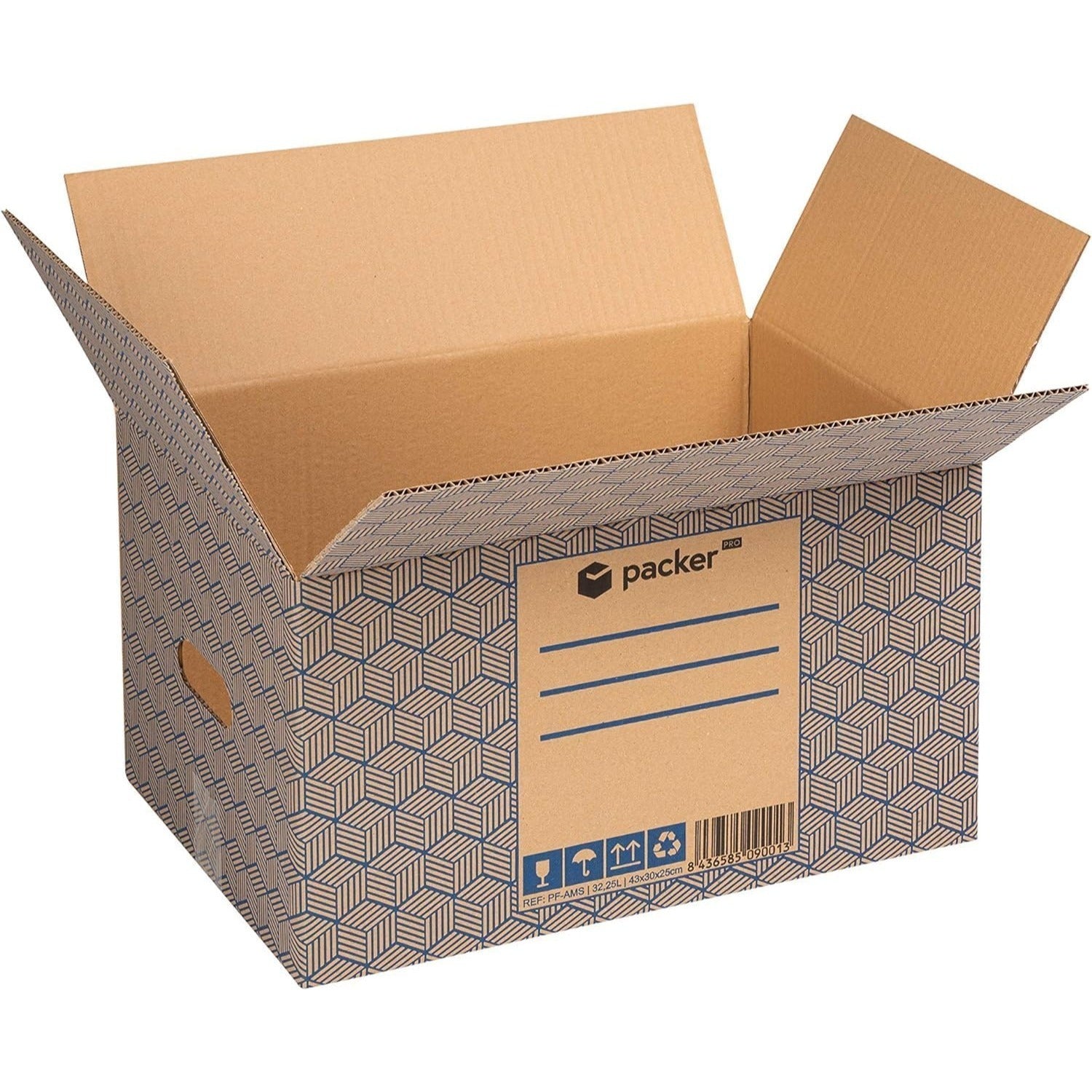 Caja Cartón para Mudanzas y Almacenaje Ultra Resistentes con Asas