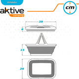AKTIVE Cesta Plegable Multiusos, para Organización, Hogar, Camping y Viajes, Diseño Compacto que Facilita el Almacenamiento, Capacidad de 8.5 L, 38 x 28 x 15 cm