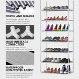 Zapatero Organizador de Tela con Cubierta Frontal, Organizador de Zapatos de Gran Capacidad ideal para Ahorrar Espacio, Organizador de Almacenamiento de Zapatos, Zapatero Multinivel, 60 x 30 x 160 cm