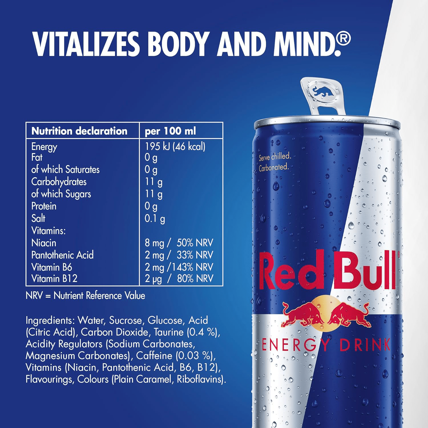 RED BULL Bebida Energética, Refresco Energético con Cafeína, Vitamina B y Taurina, Latas de 250/335/473ml