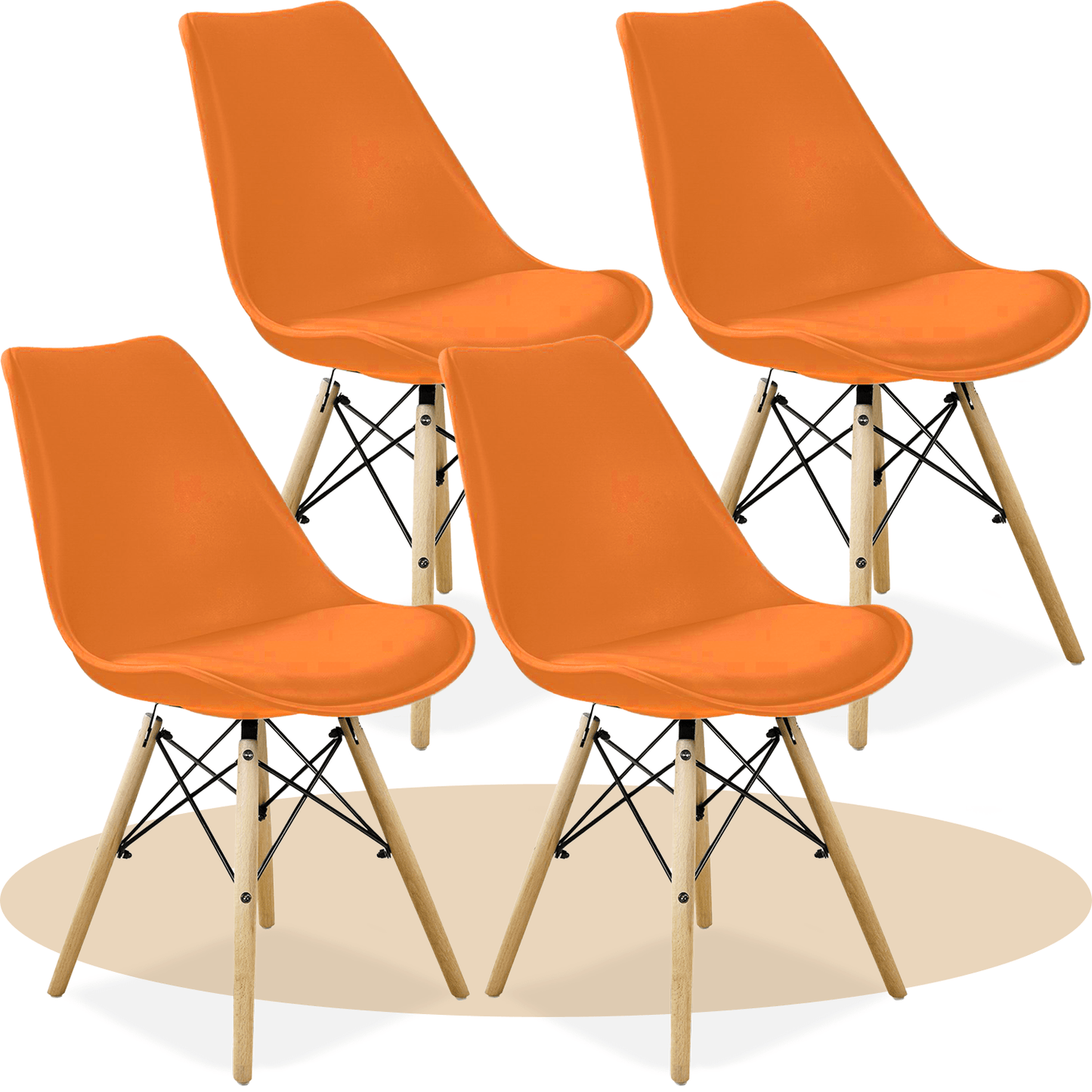 Sillas para Comedor, Sillas para Cocina con Asiento Blando, Tapizado y Patas Resistentes de Madera de Haya, Sillas Nórdicas Minimalistas, 49.5 x 44 x 79.5 cm