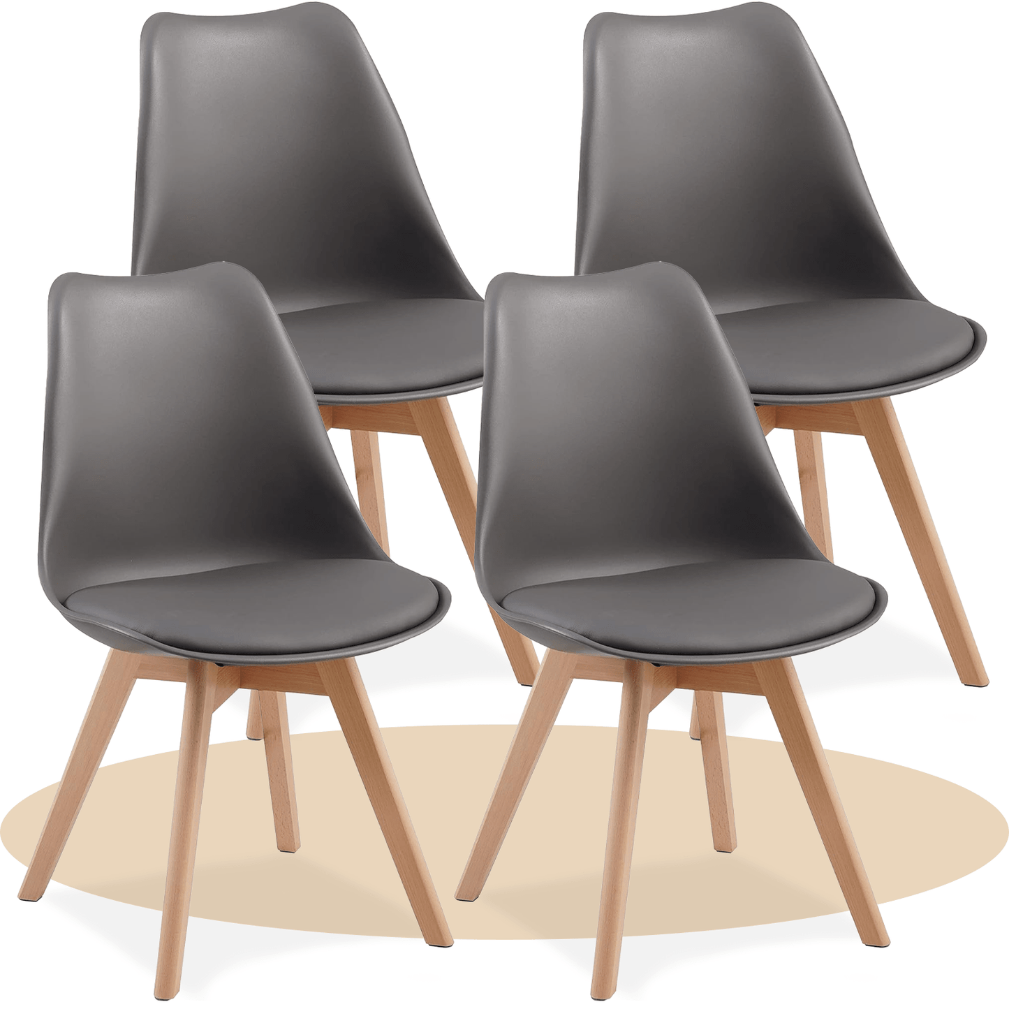 1/2/4/6 Unidad Sillas para Comedor, Sillas para Cocina con Asiento Blando, Tapizado y Patas Resistentes de Madera de Haya, Sillas Nórdicas