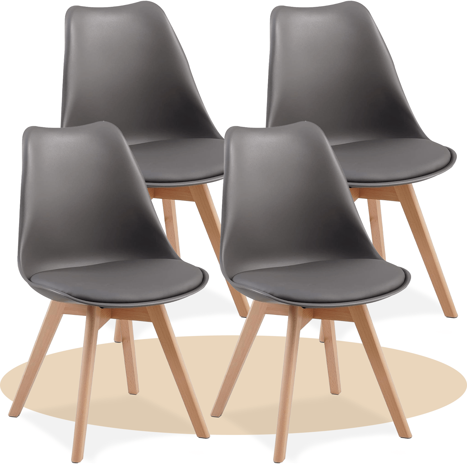 1/2/4/6 Unidad Sillas para Comedor, Sillas para Cocina con Asiento Blando, Tapizado y Patas Resistentes de Madera de Haya, Sillas Nórdicas