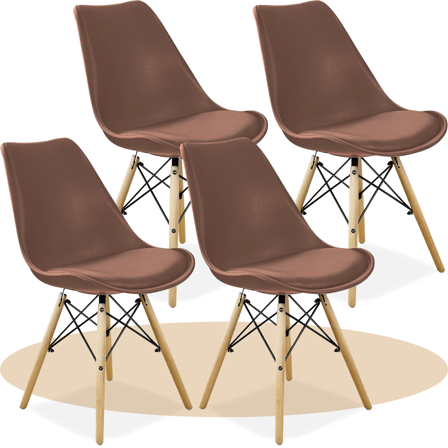 Sillas para Comedor, Sillas para Cocina con Asiento Blando, Tapizado y Patas Resistentes de Madera de Haya, Sillas Nórdicas Minimalistas, 49.5 x 44 x 79.5 cm