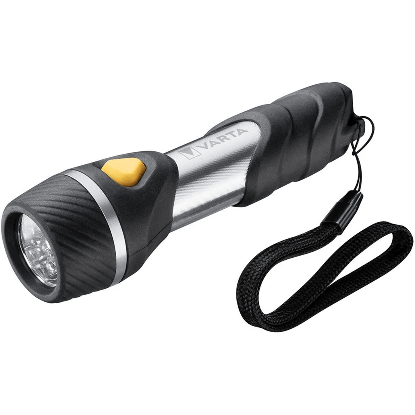 Linterna con Pilas, Multi LED, 20 Lumens, 8h de Duración, 20m de Alcance, Carcasa Resistente a Golpes, Correa de Mano Incluida, Funciona con 1 Pila AA (incluida), 12.6cm de Longitud - VARTA
