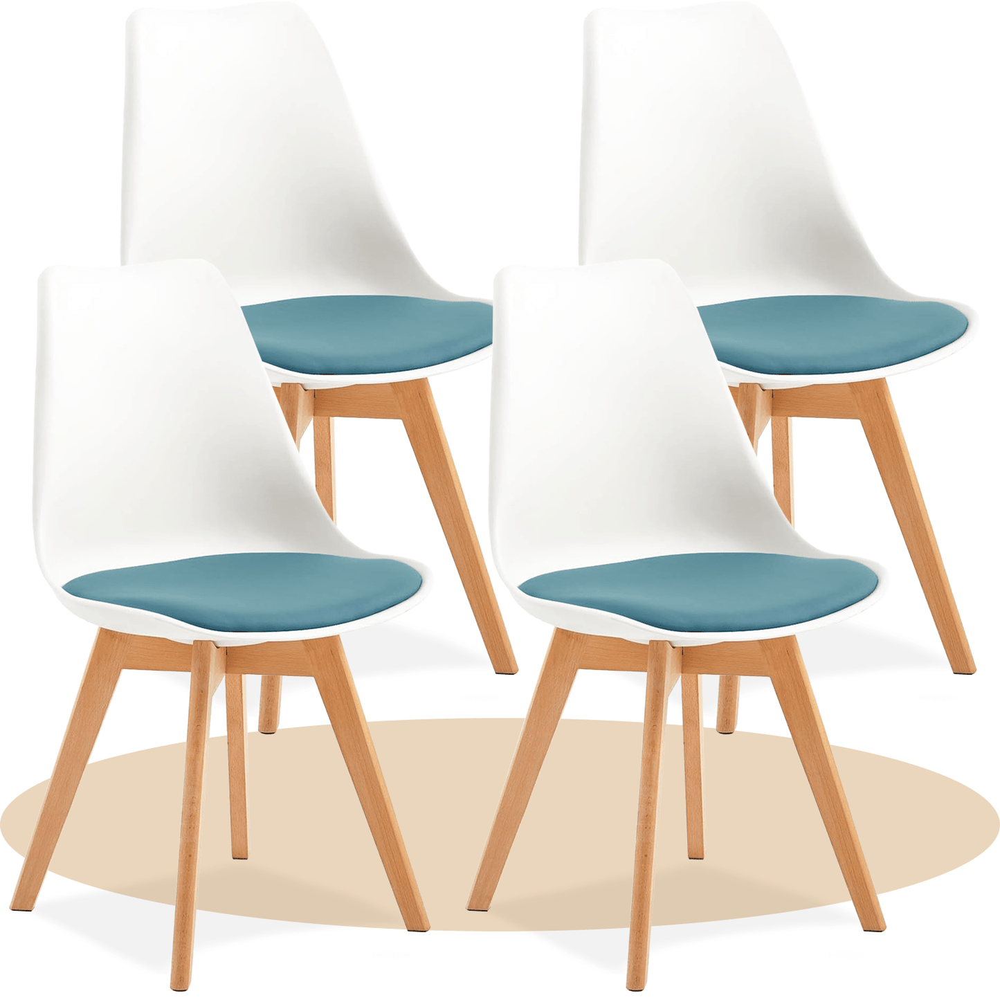1/2/4/6 Unidad Sillas para Comedor, Sillas para Cocina con Asiento Blando, Tapizado y Patas Resistentes de Madera de Haya, Sillas Nórdicas