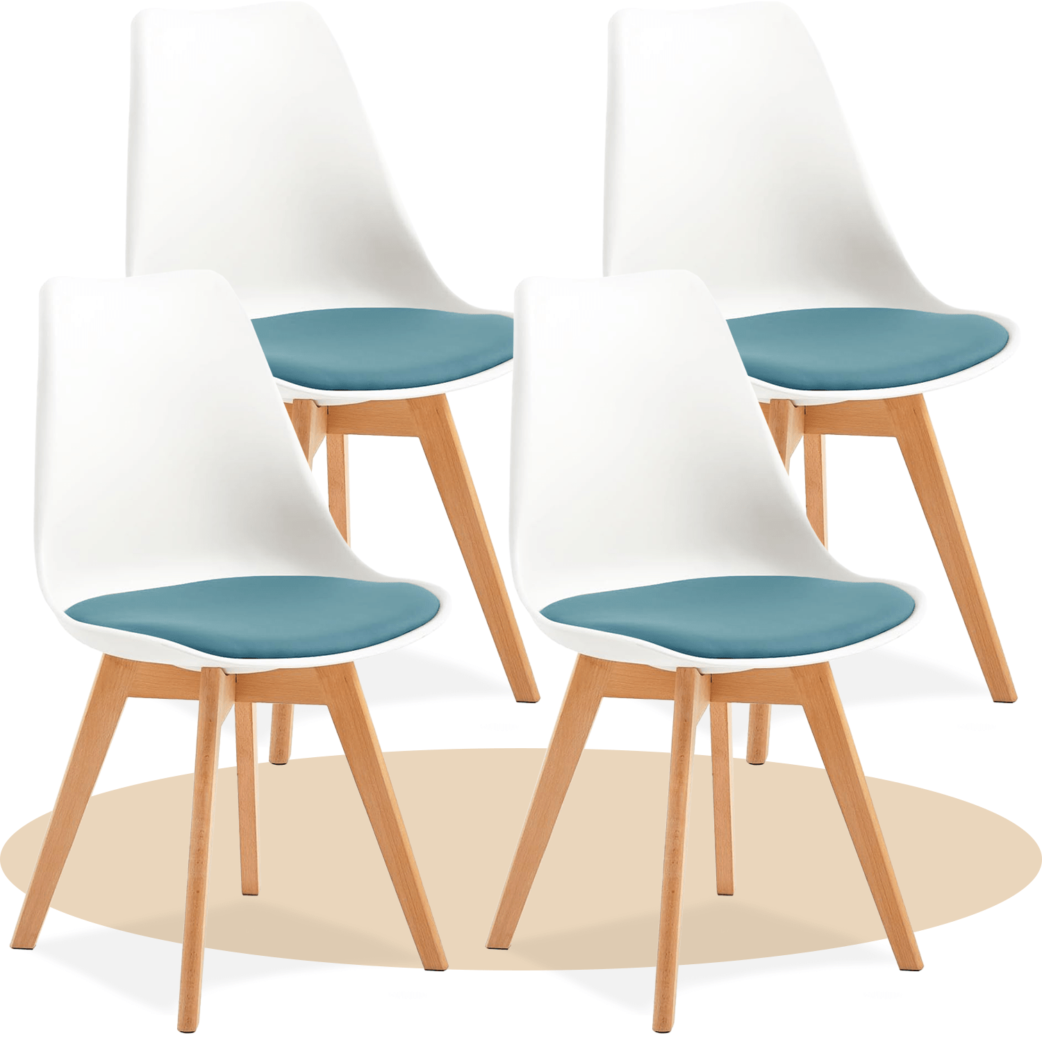 1/2/4/6 Unidad Sillas para Comedor, Sillas para Cocina con Asiento Blando, Tapizado y Patas Resistentes de Madera de Haya, Sillas Nórdicas