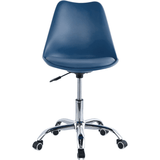 Silla Escritorio Ergonómica con Ruedas, Silla Oficina Giratoria con Altura Ajustable, Acolchada, Estilo Nórdico, Ideal para Estudio y Oficina
