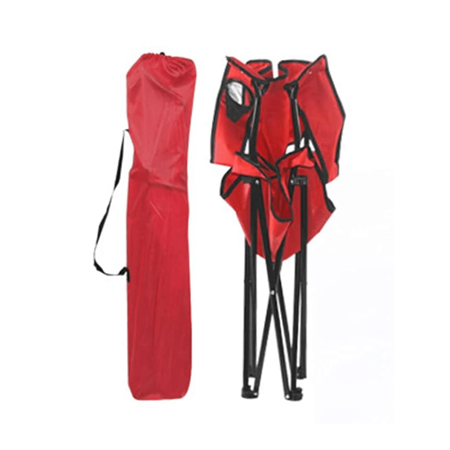 Pack x2 Sillas Plegables Camping con Respaldo y Apoyabrazos para Exterior, Acampada, Pescar y Picnic de 50 x 50 x 80 cm, Resistente y Compacta, Soporta hasta 120kg, Rojo